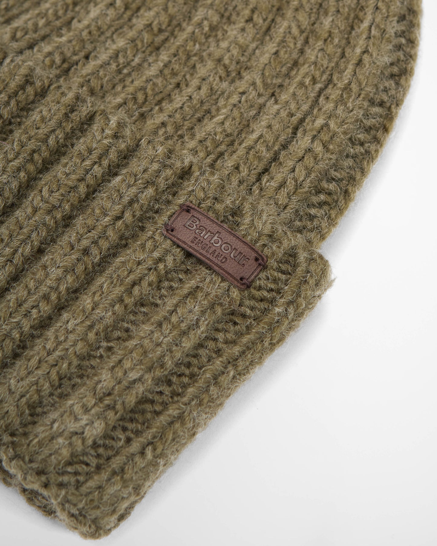 Barbour Kelson Mens Pom Beanie Hat - Olive