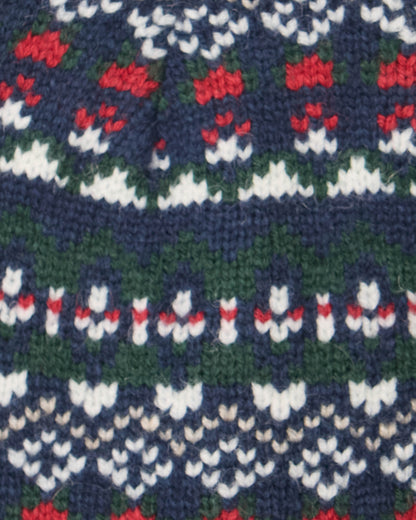 Barbour Marlow Mens Fair Isle Pom Beanie Hat - Navy/Evergreen
