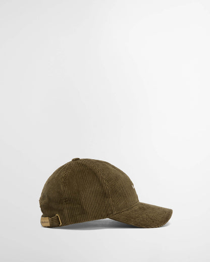 Barbour Preston Mens Cord Cap - Olive | CHO | Designer Mens Caps
