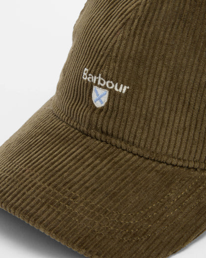 Barbour Preston Mens Cord Cap - Olive | CHO | Designer Mens Caps