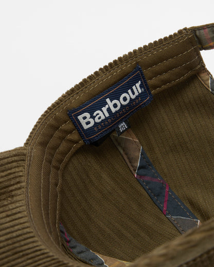 Barbour Preston Mens Cord Cap - Olive | CHO | Designer Mens Caps