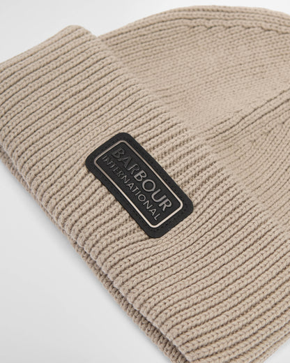 Barbour International Craywell Mens Beanie Hat - Concrete | CHO | Designer Mens Beanies