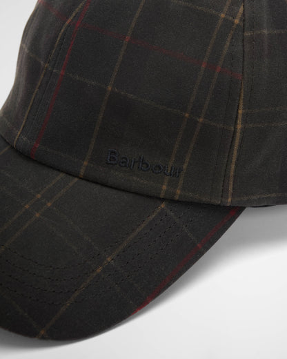 Barbour Haydon Mens Tartan Cap - Dark Classic Tartan, detail.