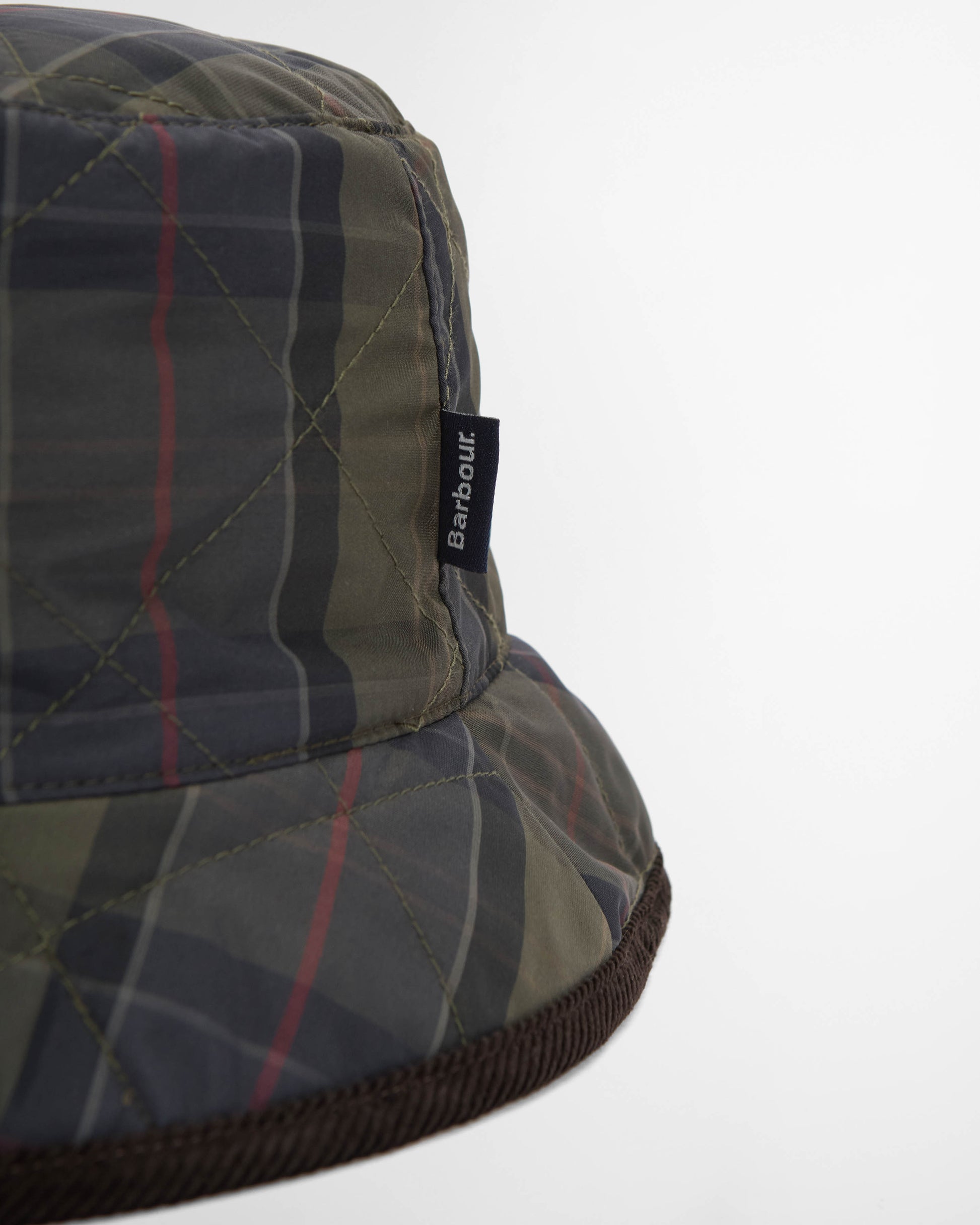Barbour Liddesdale Mens Reversible Bucket Hat - Olive/Shadow Classic Tartan | CHO | Designer Mens Bucket Hats