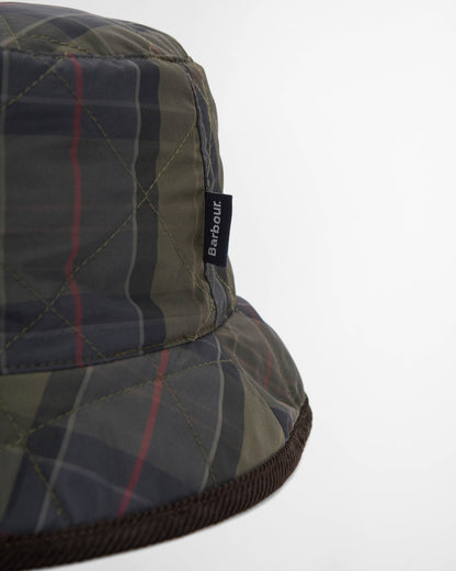 Barbour Liddesdale Mens Reversible Bucket Hat - Olive/Shadow Classic Tartan | CHO | Designer Mens Bucket Hats