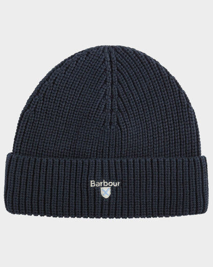 Barbour Cascade Mens Knitted Beanie Hat - Navy | CHO | Designer Mens Beanies