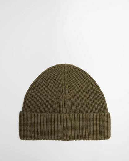 Barbour Cascade Mens Knitted Beanie Hat - Olive | CHO | Designer Mens Beanies