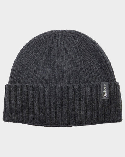 Barbour Danforth Mens Knitted Beanie Hat - Charcoal | CHO | Designer Mens Beanies
