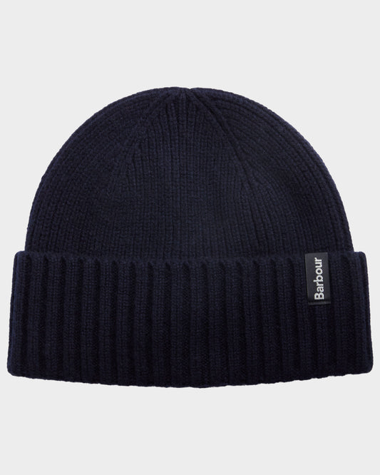 Barbour Danforth Mens Knitted Beanie Hat - Navy | CHO | Designer Mens Beanies