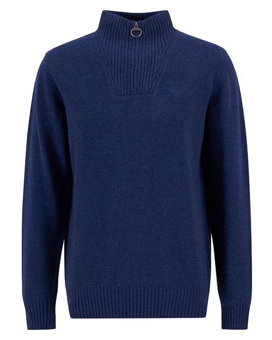 Barbour Essential Lambswool Mens Half-Zip Jumper - Atlantic Blue