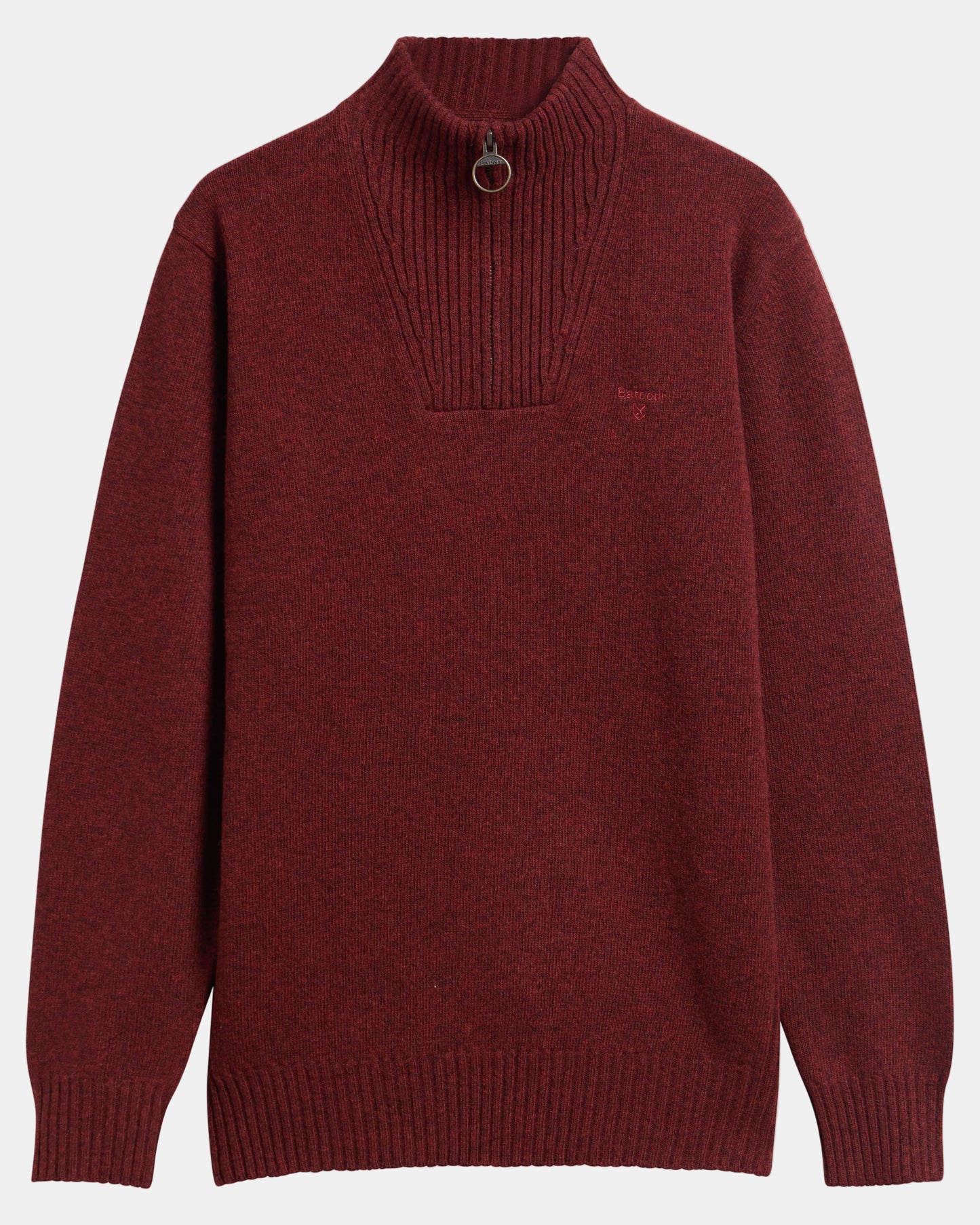 Barbour Essential Lambswool Mens Half-Zip Jumper - Russet | CHO | Designer Mens Knitwear