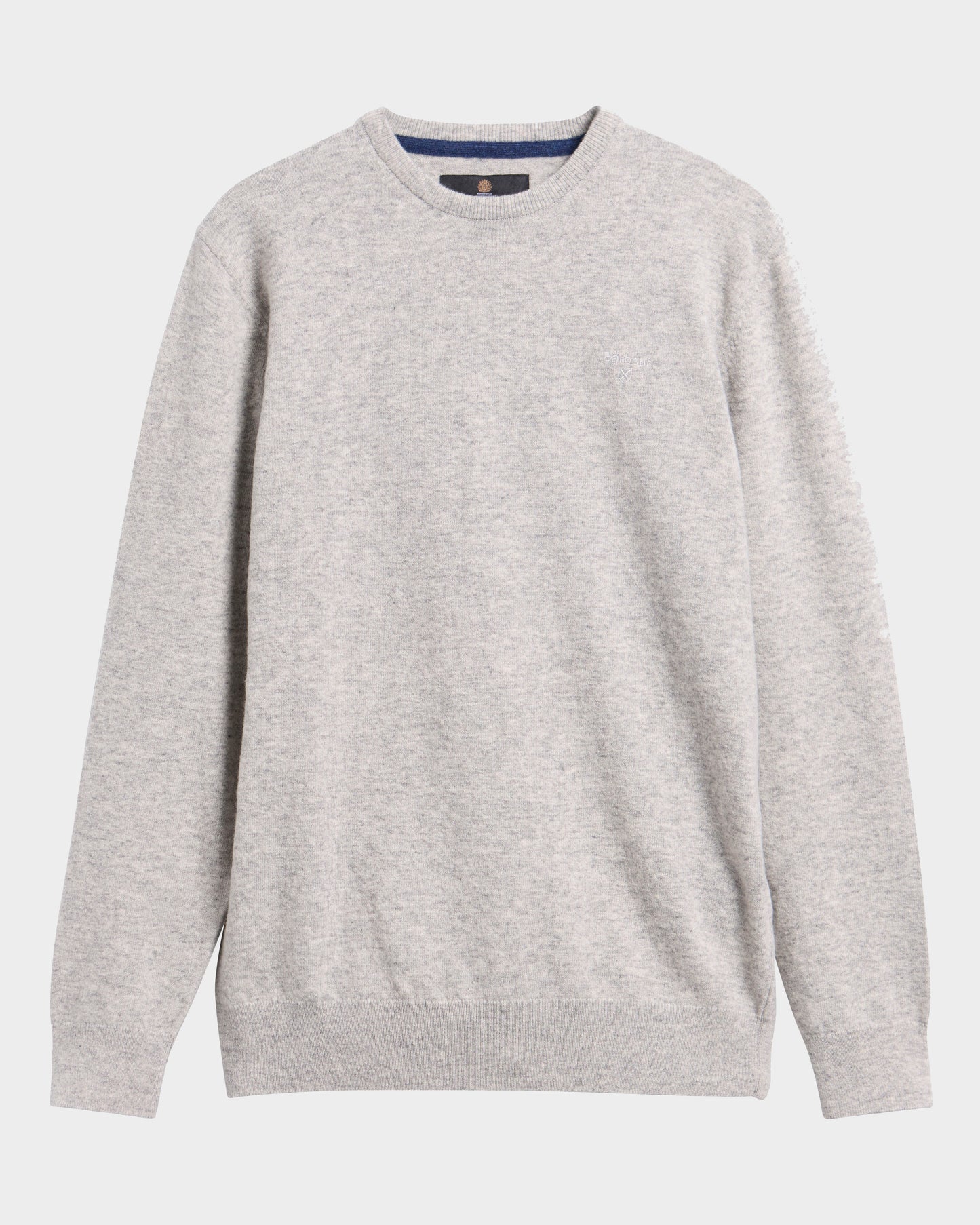 Barbour Essential Crew Neck Mens Jumper - Light Grey Marl | CHO | Designer Mens Jumpers