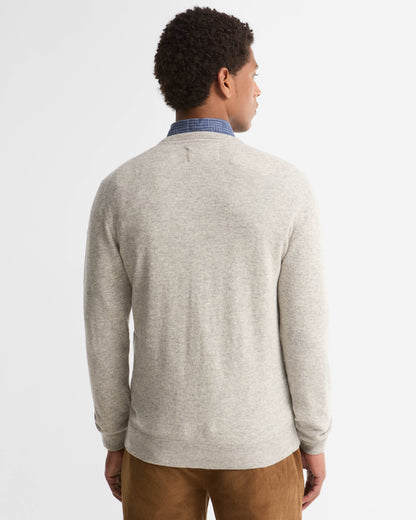Barbour Essential Crew Neck Mens Jumper - Light Grey Marl | CHO | Designer Mens Jumpers