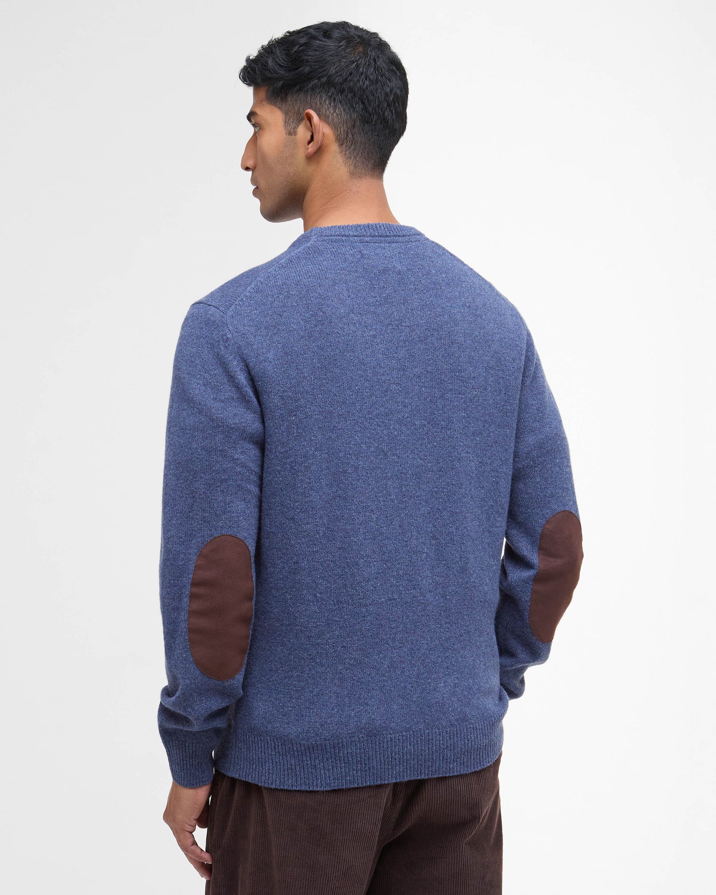 Barbour Essential Patch Mens Crew-Neck Jumper - Dark Indigo | CHO | Designer Mens Knitwear