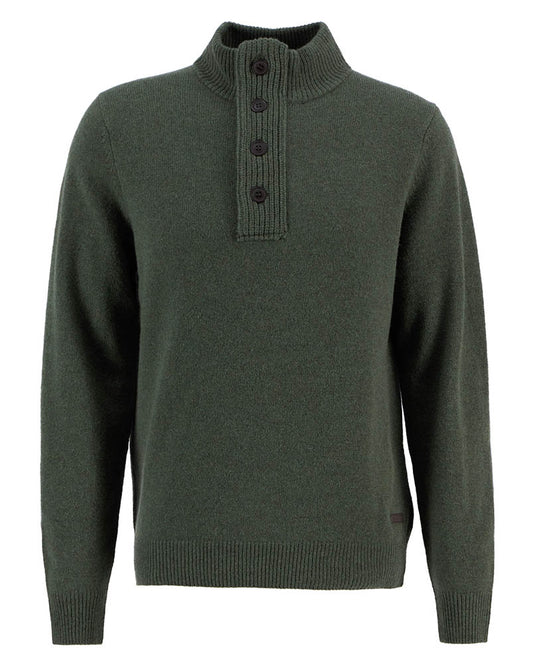 Barbour Essential Patch Half Zip Mens Jumper - Olive