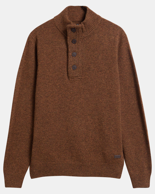 Barbour Essential Patch Half Zip Mens Jumper - Bracken