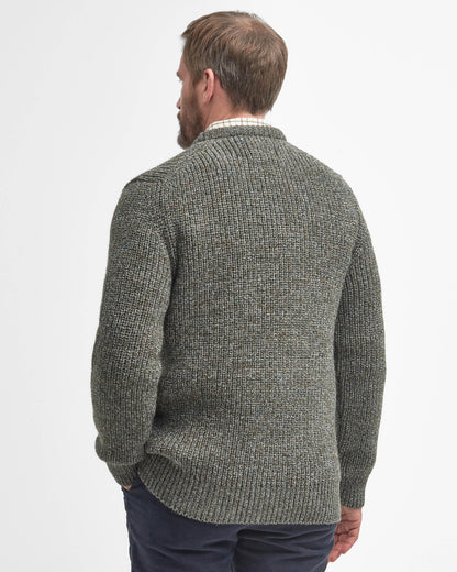 Barbour New Tyne Mens Crew Neck Sweater - Derby Tweed | CHO | Designer Mens Crew Neck Jumpers