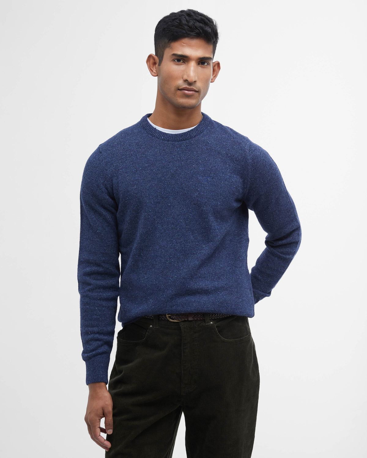 Barbour Essential Tisbury Mens Crew Neck Sweater - Deep Blue | CHO | Designer Mens Crew Neck Jumpers