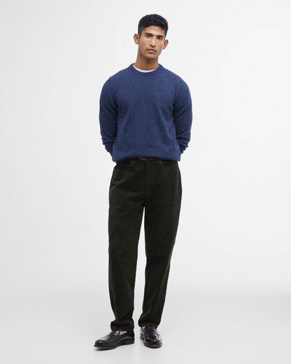 Barbour Essential Tisbury Mens Crew Neck Sweater - Deep Blue | CHO | Designer Mens Crew Neck Jumpers