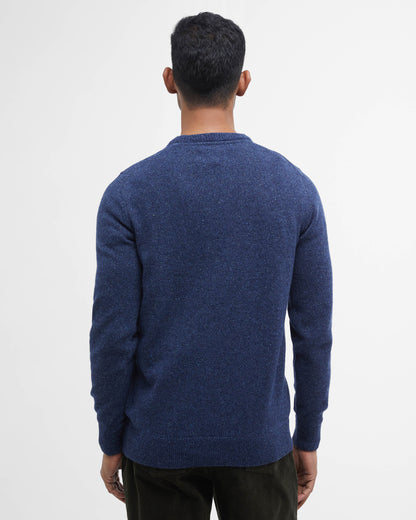Barbour Essential Tisbury Mens Crew Neck Sweater - Deep Blue | CHO | Designer Mens Crew Neck Jumpers
