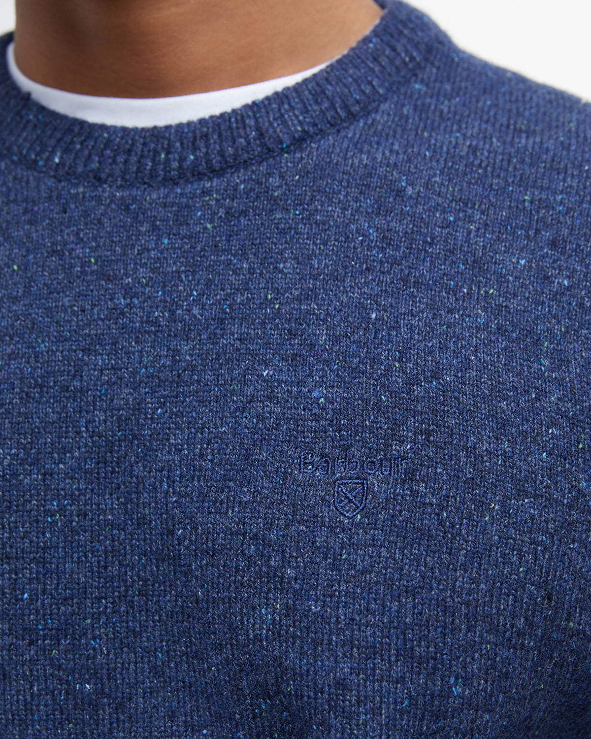 Barbour Essential Tisbury Mens Crew Neck Sweater - Deep Blue | CHO | Designer Mens Crew Neck Jumpers