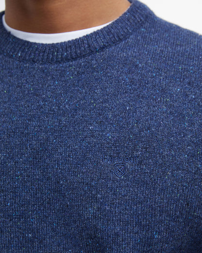 Barbour Essential Tisbury Mens Crew Neck Sweater - Deep Blue | CHO | Designer Mens Crew Neck Jumpers