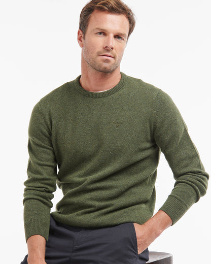 Barbour Essential Tisbury Mens Crew Neck Sweater - Forest | CHO | Designer Mens Crew Neck Jumpers