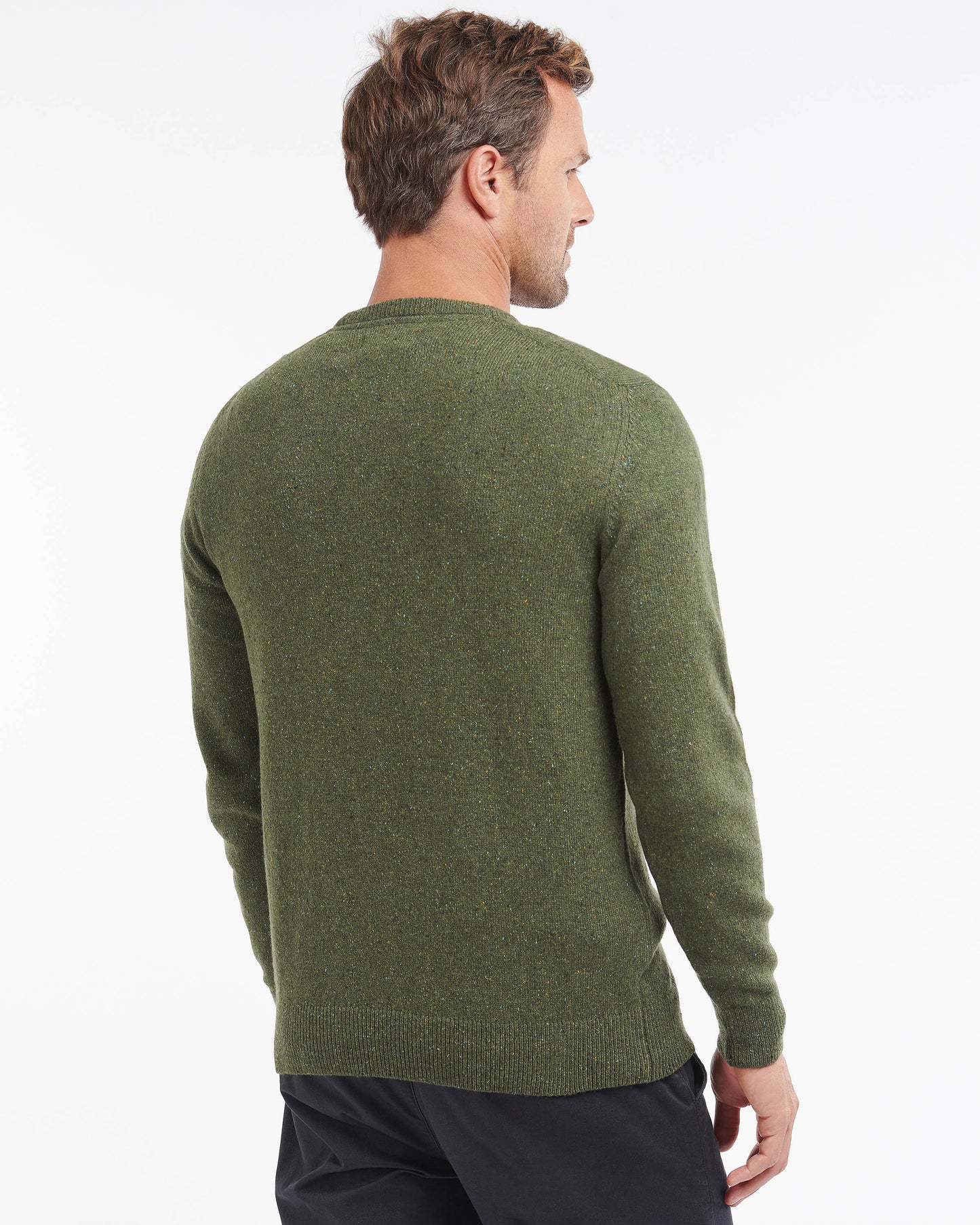 Barbour Essential Tisbury Mens Crew Neck Sweater - Forest | CHO | Designer Mens Crew Neck Jumpers