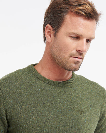 Barbour Essential Tisbury Mens Crew Neck Sweater - Forest | CHO | Designer Mens Crew Neck Jumpers