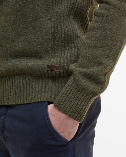 Barbour Nelson Essential Mens Half Zip Knitted Jumper - Seaweed | CHO | Designer Mens Quarter Zip Jumpers