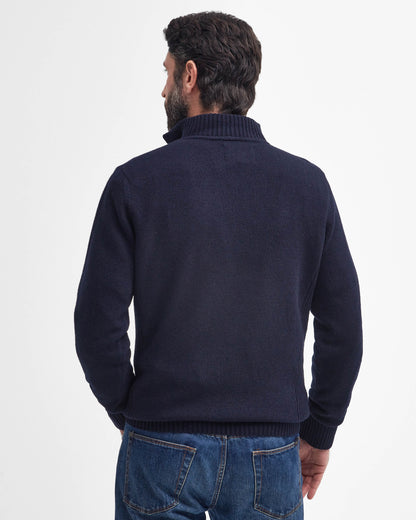 Barbour Nelson Essential Mens Half Zip Knitted Jumper - Navy | CHO | Designer Mens Quarter Zip Jumpers