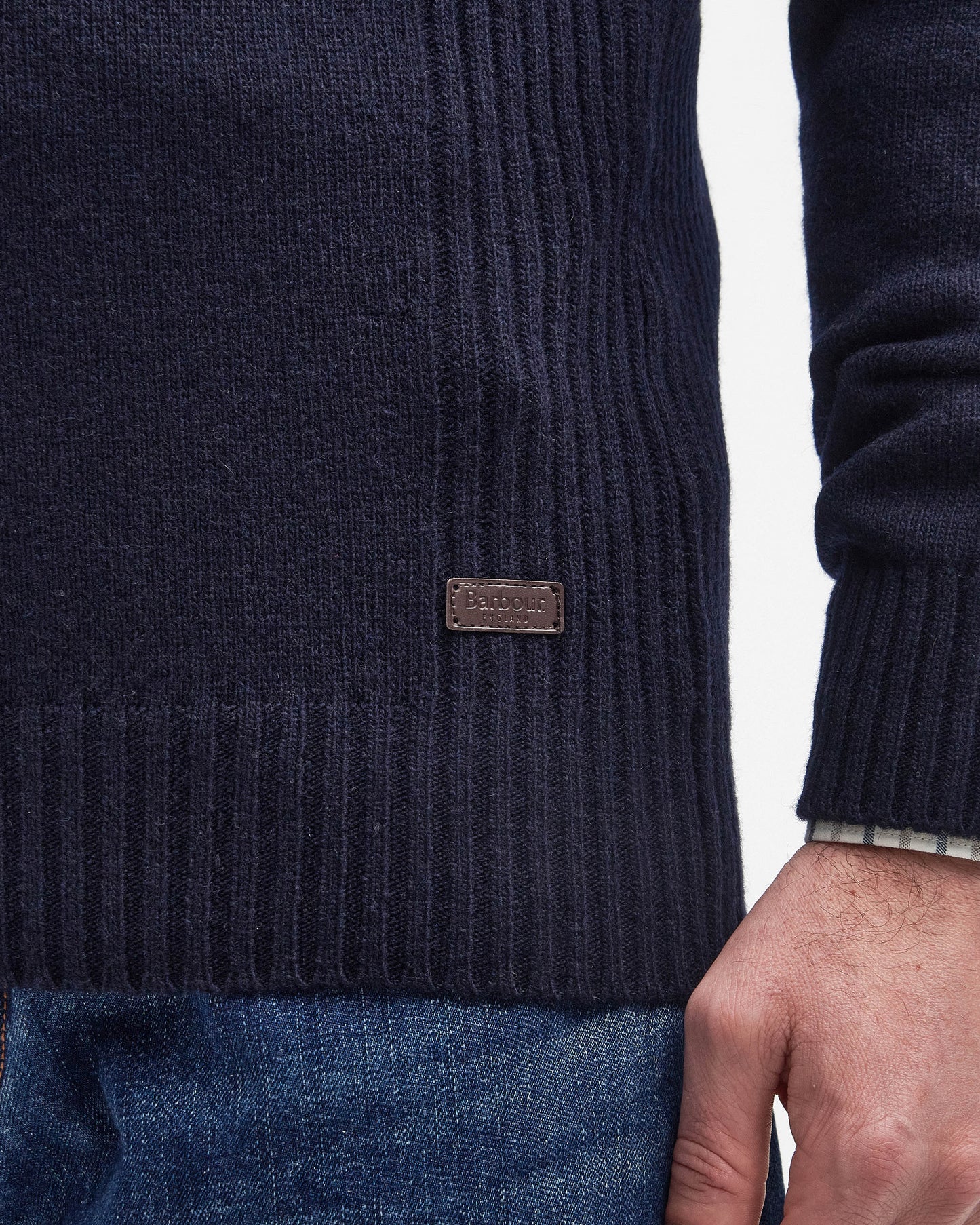 Barbour Nelson Essential Mens Half Zip Knitted Jumper - Navy | CHO | Designer Mens Quarter Zip Jumpers