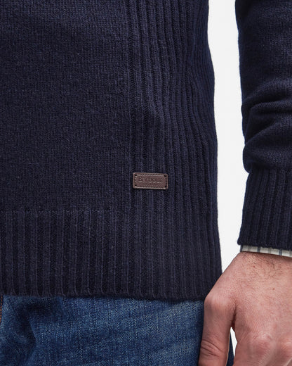 Barbour Nelson Essential Mens Half Zip Knitted Jumper - Navy | CHO | Designer Mens Quarter Zip Jumpers