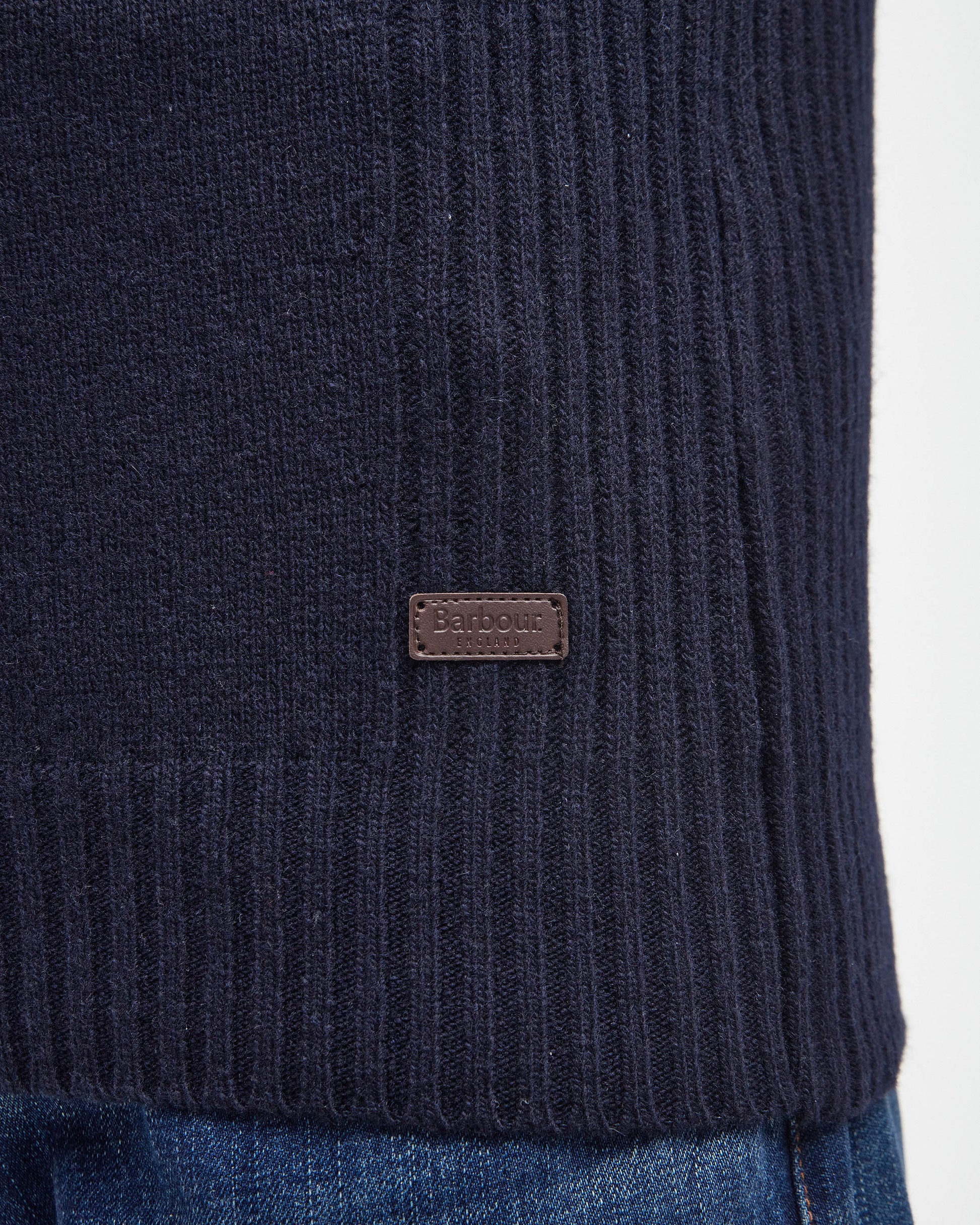 Barbour Nelson Essential Mens Half Zip Knitted Jumper - Navy | CHO | Designer Mens Quarter Zip Jumpers