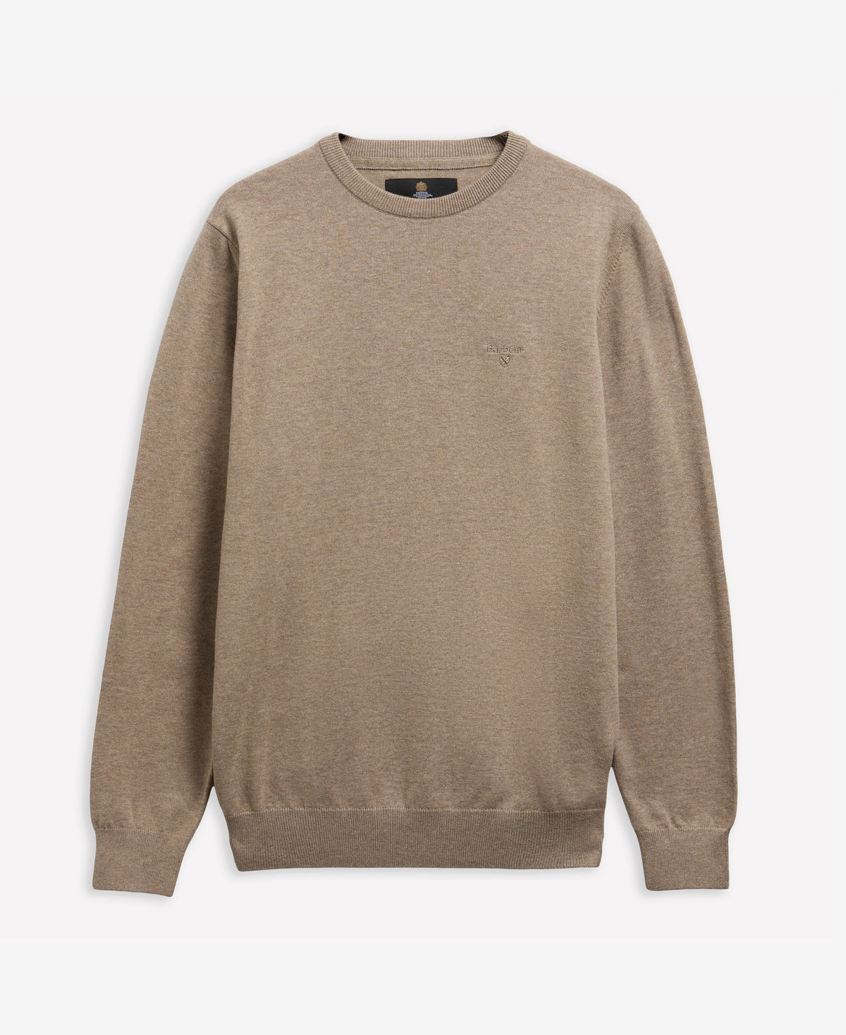 Barbour Pima Cotton Mens Crew Neck Jumper  - Greystone