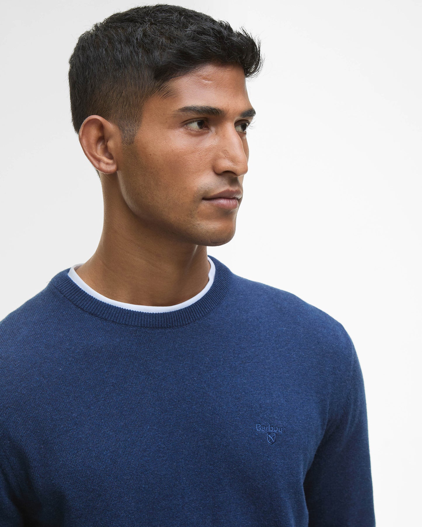 Barbour Pima Cotton Mens Crew Sweatshirt - Inky Marl