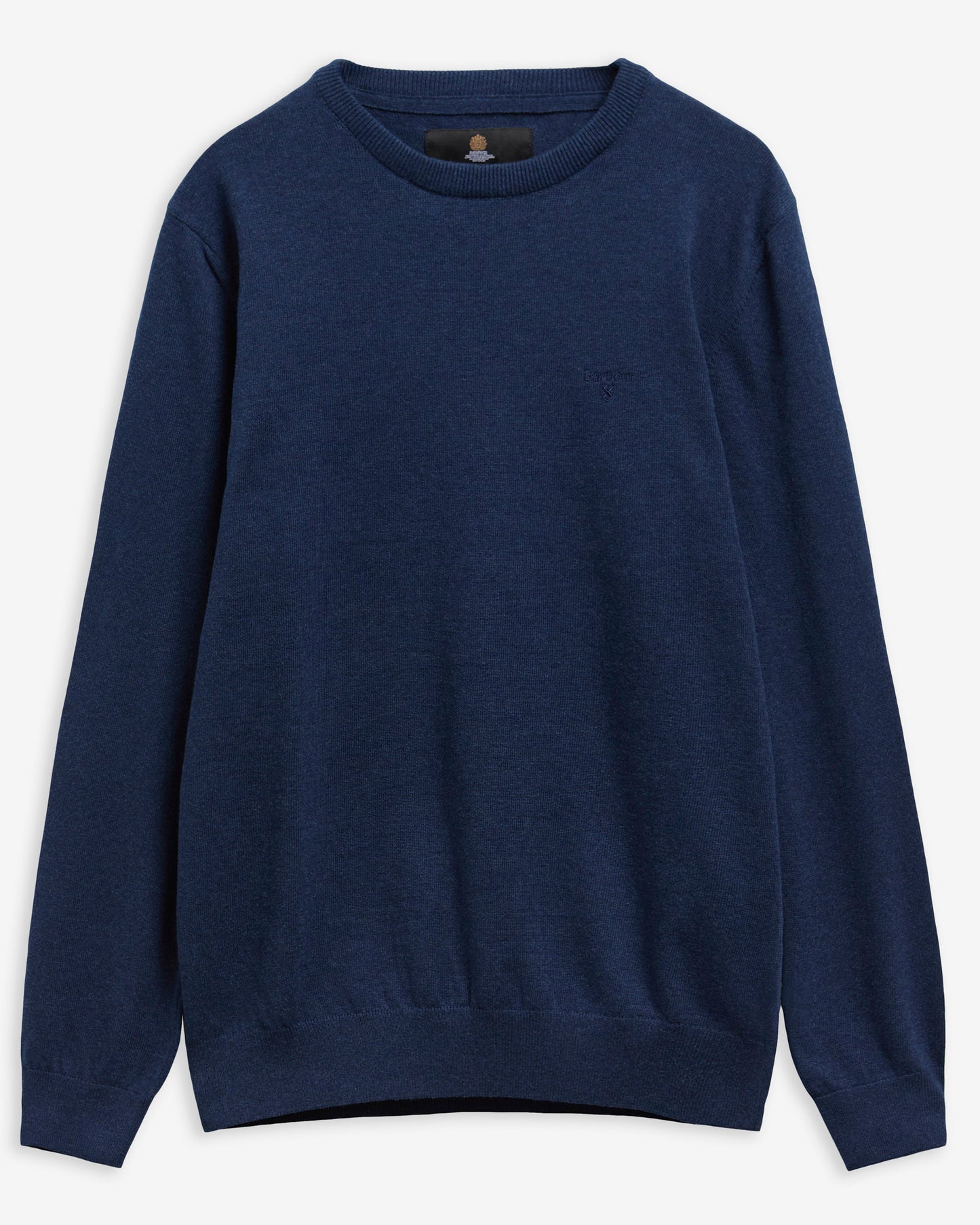 Barbour Pima Cotton Mens Crew Neck Jumper  - Estate Blue