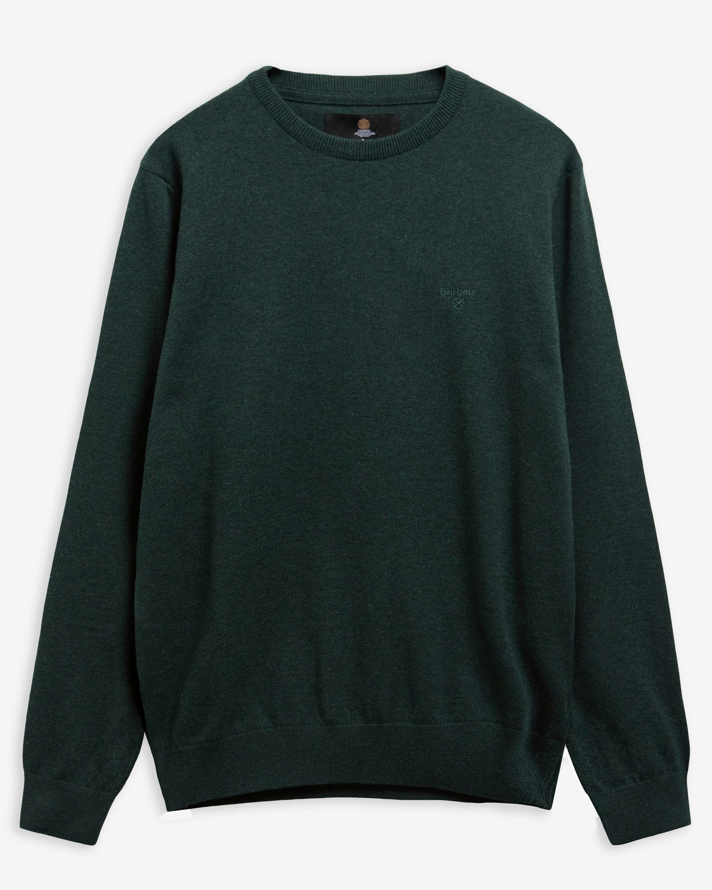 Barbour Pima Cotton Mens Crew Neck Jumper  - Utility Sage