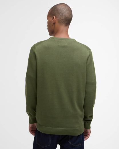Barbour Pima Cotton Mens Crew Sweatshirt - Winter Moss