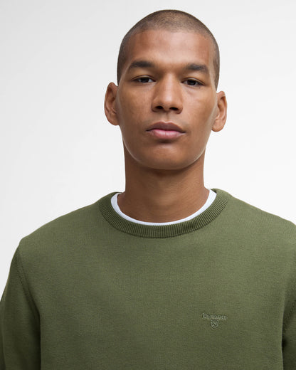 Barbour Pima Cotton Mens Crew Sweatshirt - Winter Moss