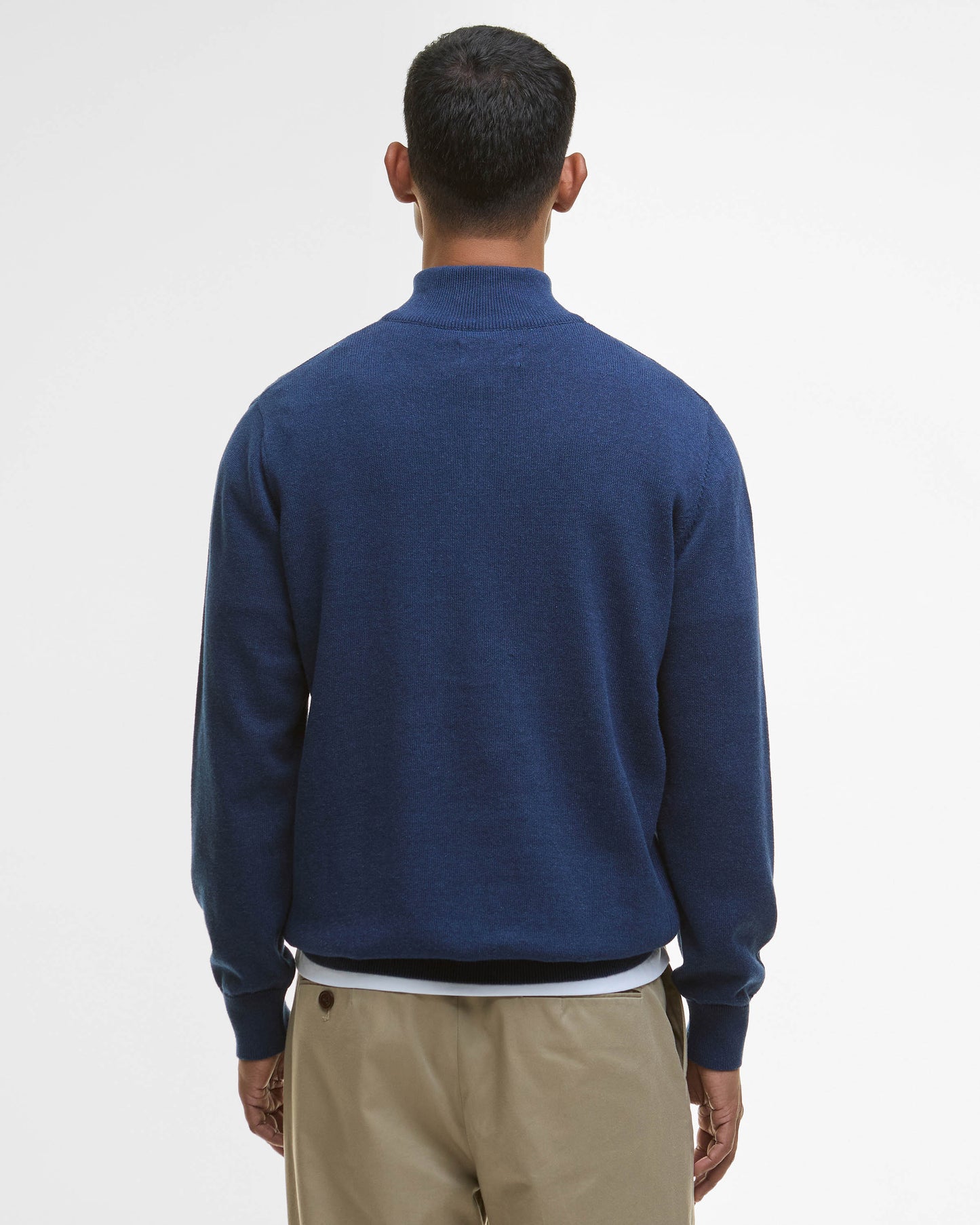 Barbour Cotton Mens Half Zip Jumper - Inky Marl