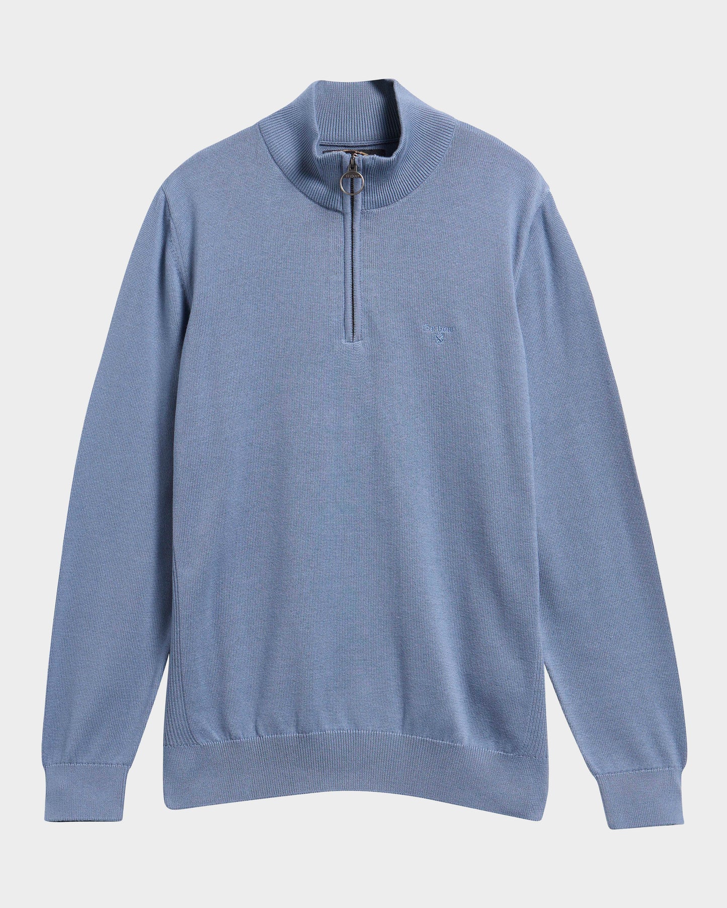 Barbour Cotton Mens Half Zip Jumper - Tarn Blue | CHO | Designer Mens Knitwear