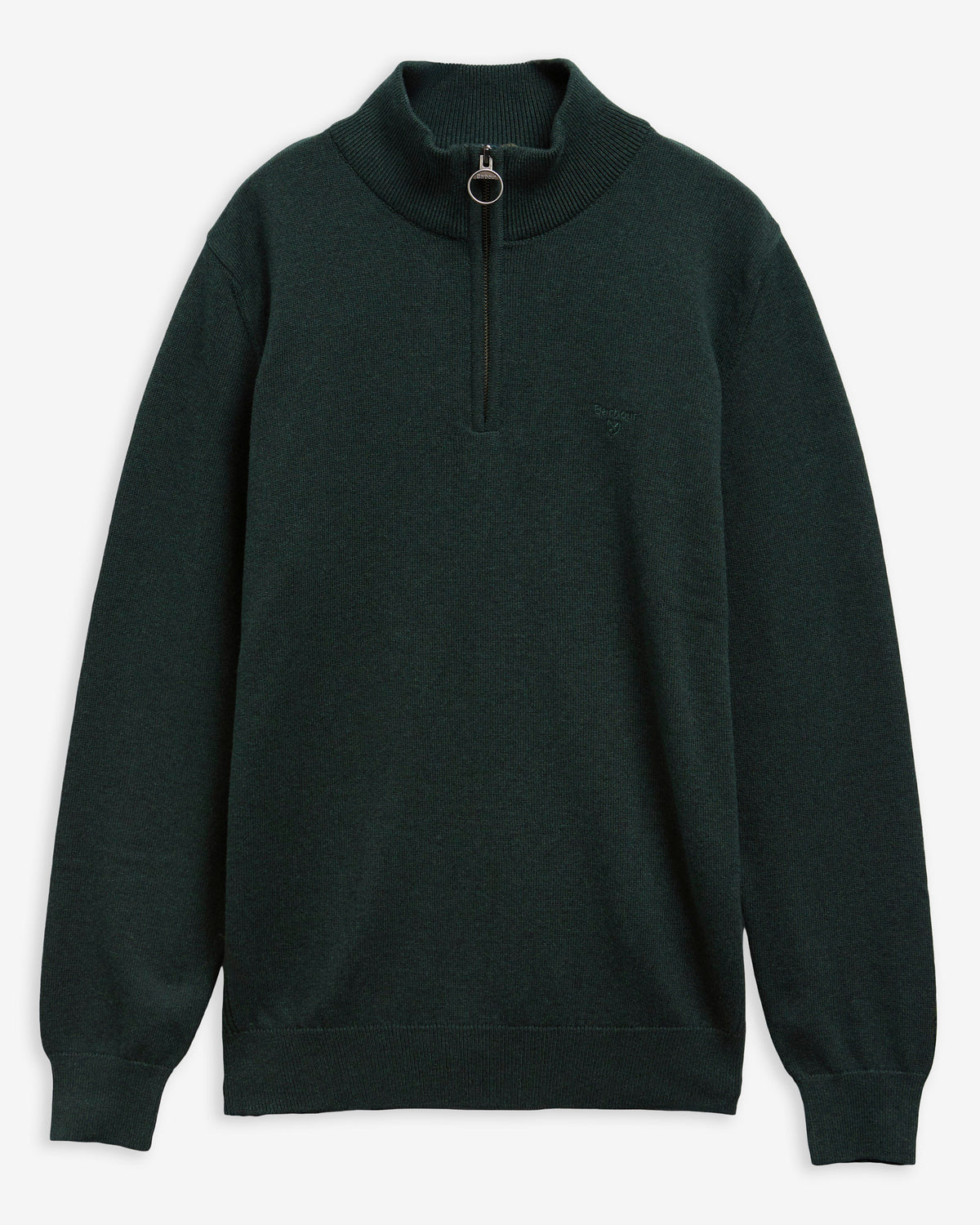 Barbour Cotton Mens Half Zip Jumper - Utility Sage