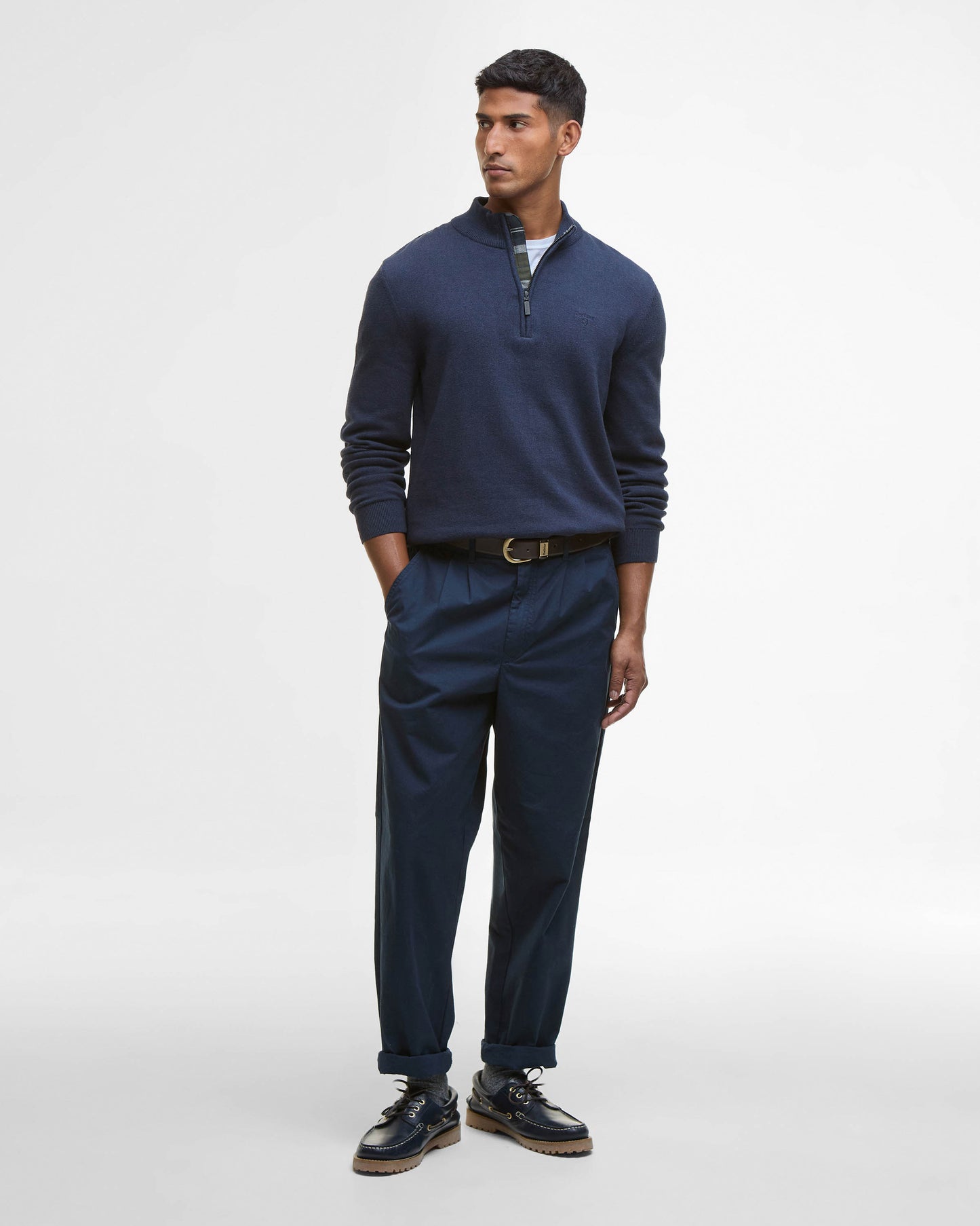 Barbour Avoch Mens Half Zip Jumper - Navy Marl