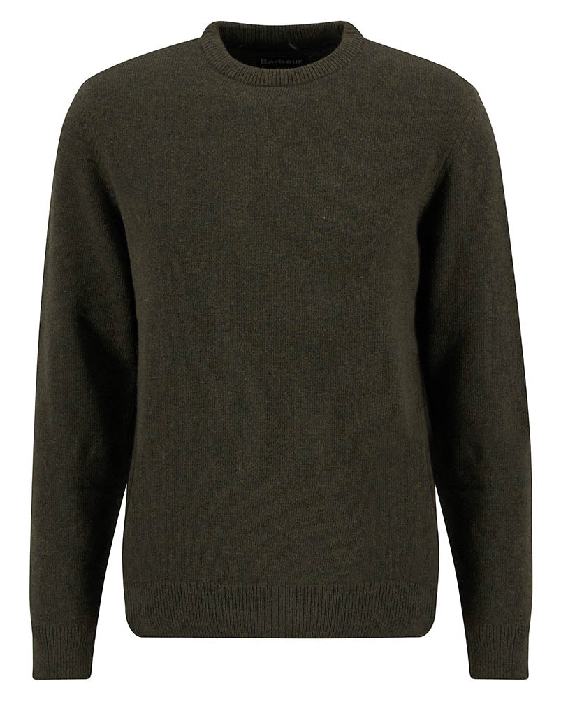 Barbour Holden Mens Crew Neck Knitted Sweater - Olive Marl