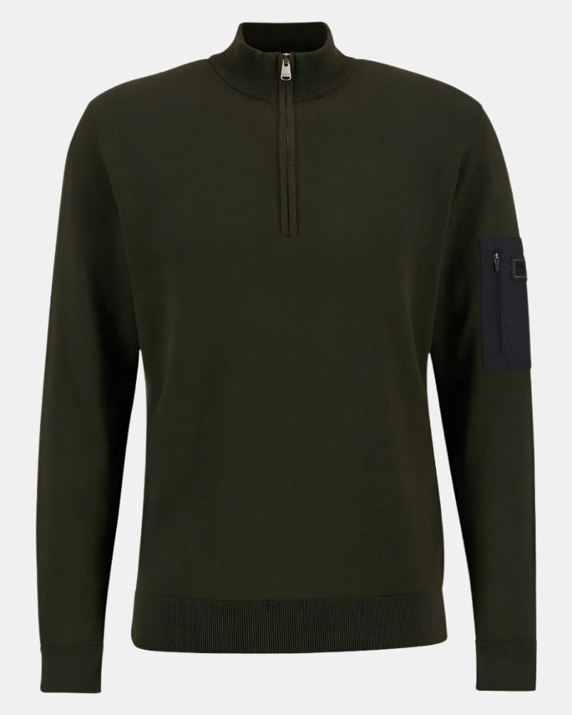 Barbour International Blades Mens Cotton Half Zip Jumper - Sage