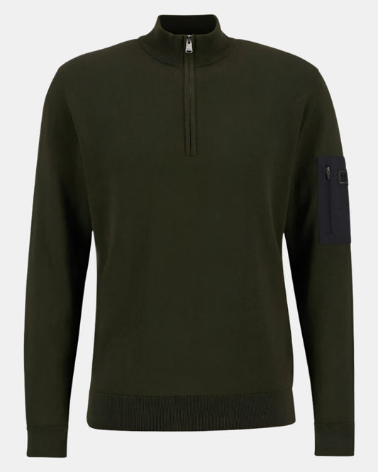 Barbour International Blades Mens Cotton Half Zip Jumper - Sage