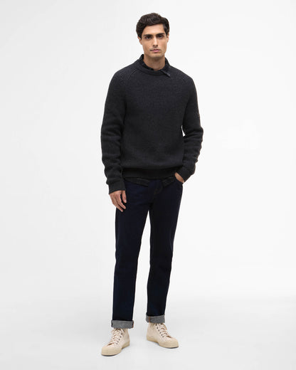 Barbour International Chester Mens Crew Neck Jumper - Charcoal Marl