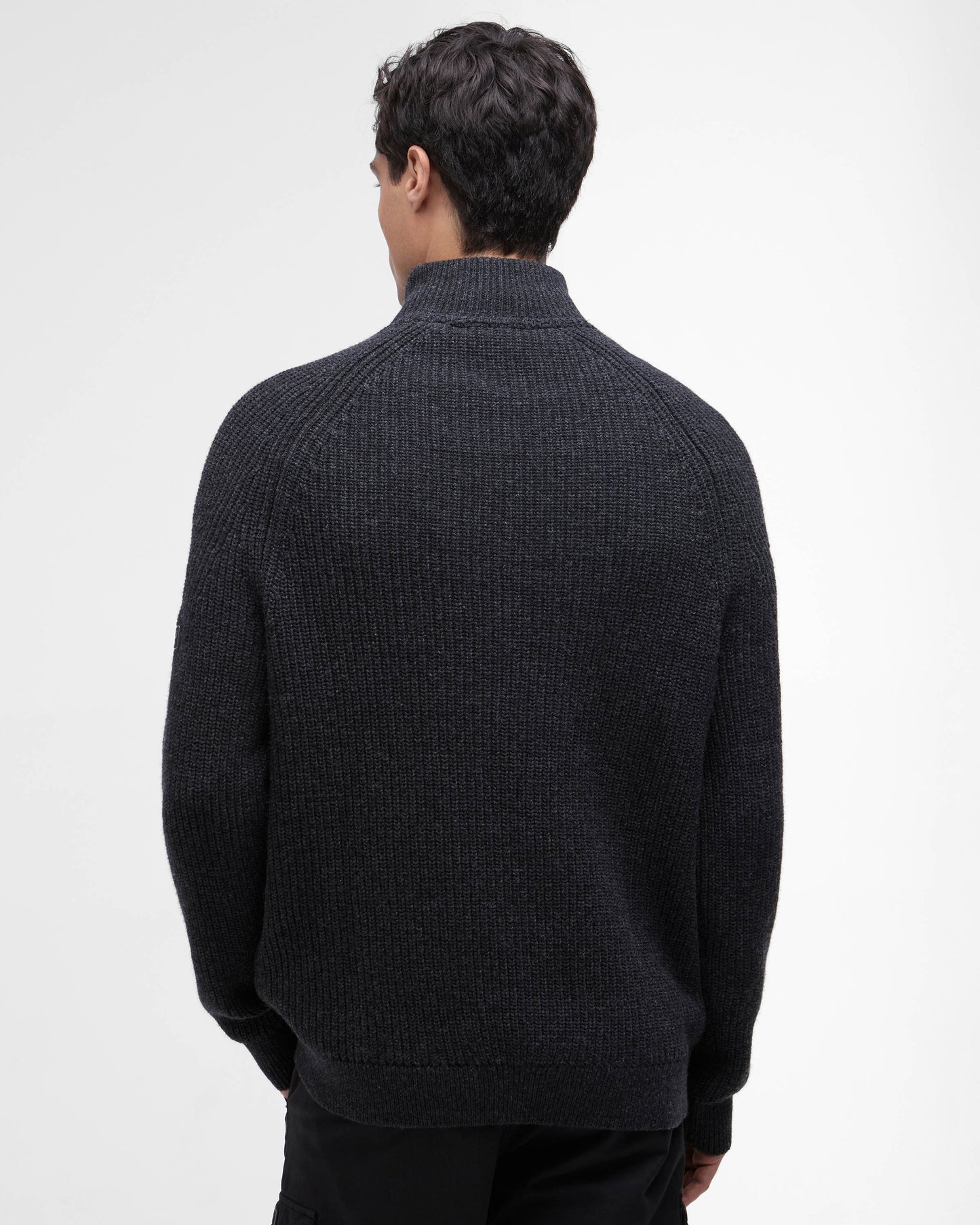 Barbour International Chester Mens Funnel Neck Jumper - Charcoal Marl