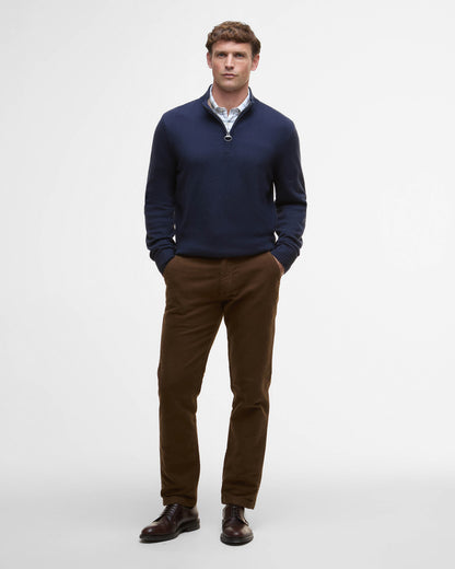 Barbour Kelson Mens Half Zip Knitted Jumper - Navy | CHO | Designer Mens Half Zip Jumpers